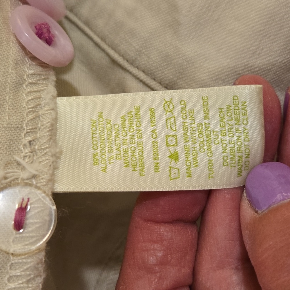 Sigrid Olsen NWOT Ivory Denim Jacket, Pink Buttons, Pink Detail On Back - Picture 7 of 11